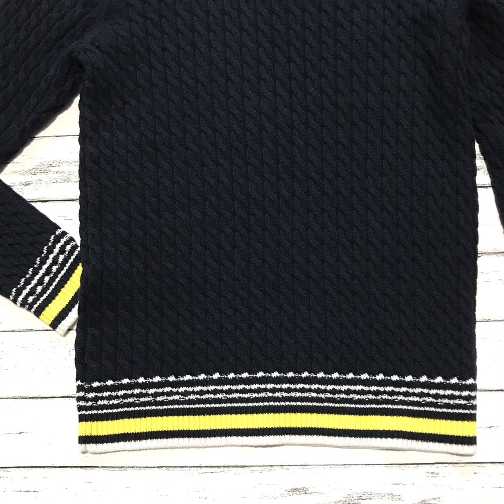 Tommy Hilfiger Button Shoulder Cable Knit Crewneck Sweater - Picture 12 of 16